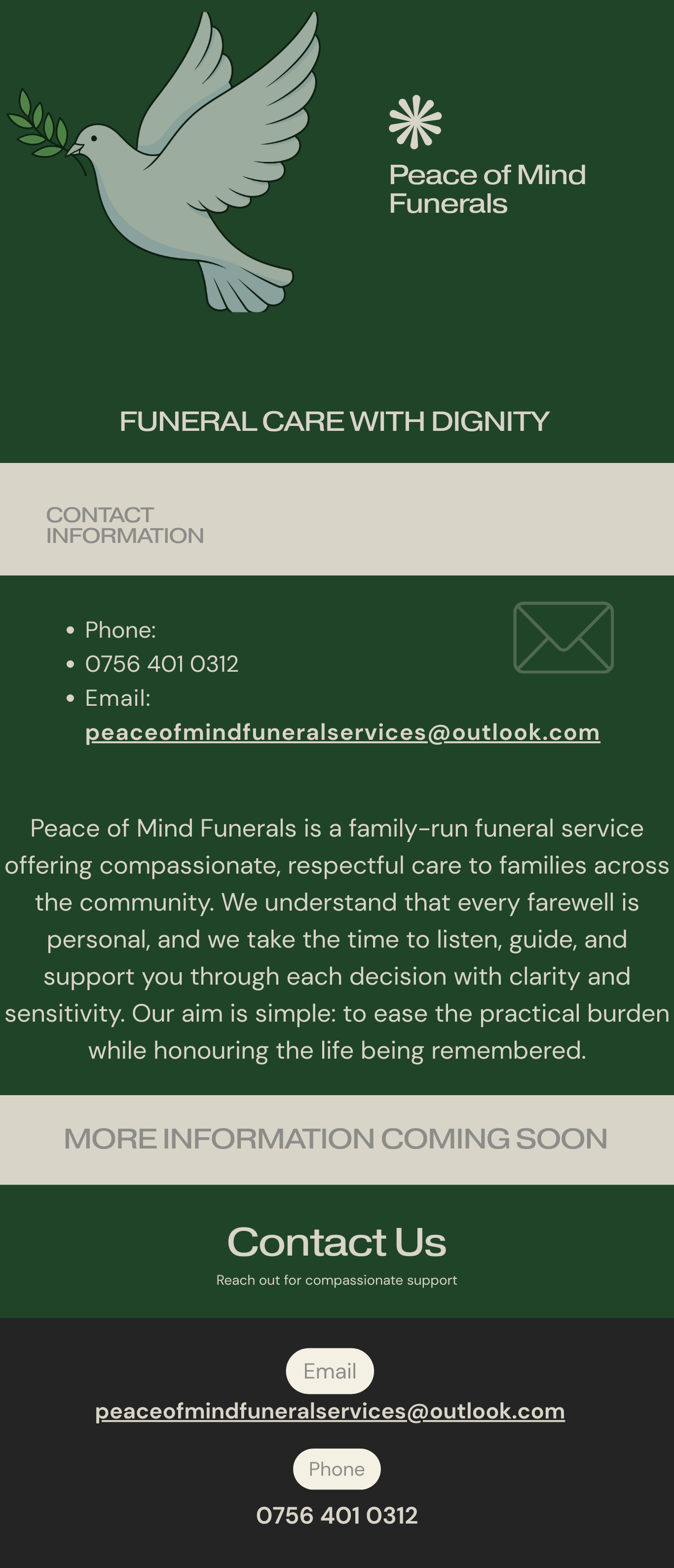 Peace of Mind Funerals – Funeral care with dignity